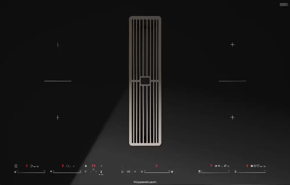 Варочная панель с вытяжкой Kuppersbusch KMI 8590.0 SR Silver Chrome