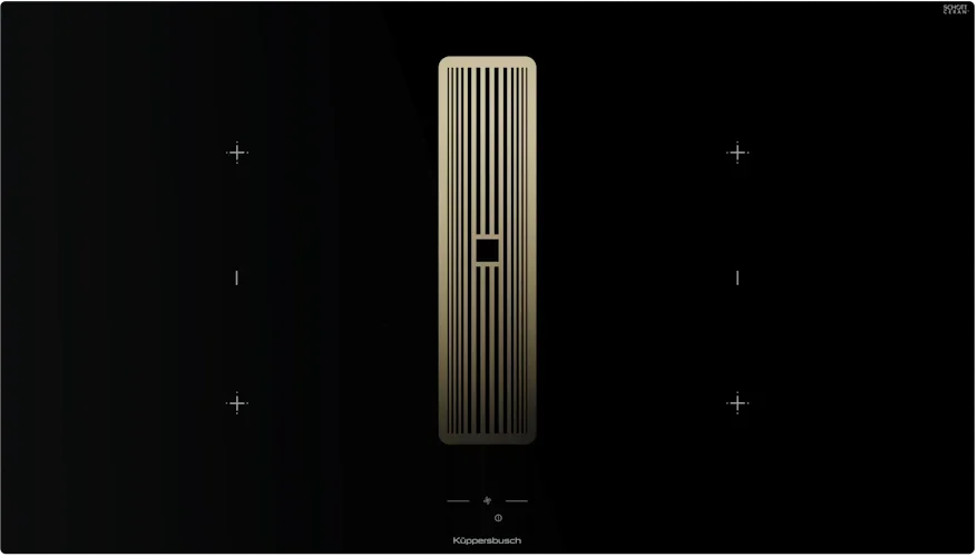 Индукционная варочная поверхность с вытяжкой Kuppersbusch KMI 9850.1 SR-E Gold
