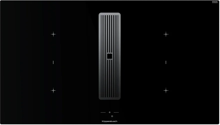 Индукционная варочная поверхность с вытяжкой Kuppersbusch KMI 9850.1 SR-S Silver Chrome